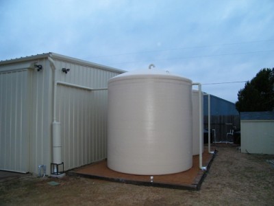 Aboveground fiberglass cisterns and tanks for rainwater storage