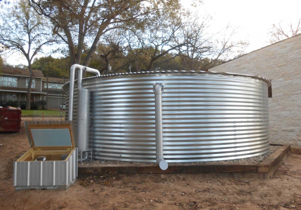 Residential Rainwater Collection System Installation In Austin, Hill 